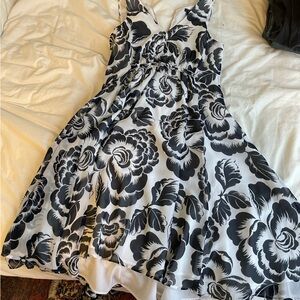 Ann Taylor Blue and Navy Dress size 4P. Zipper in back. Mid length.